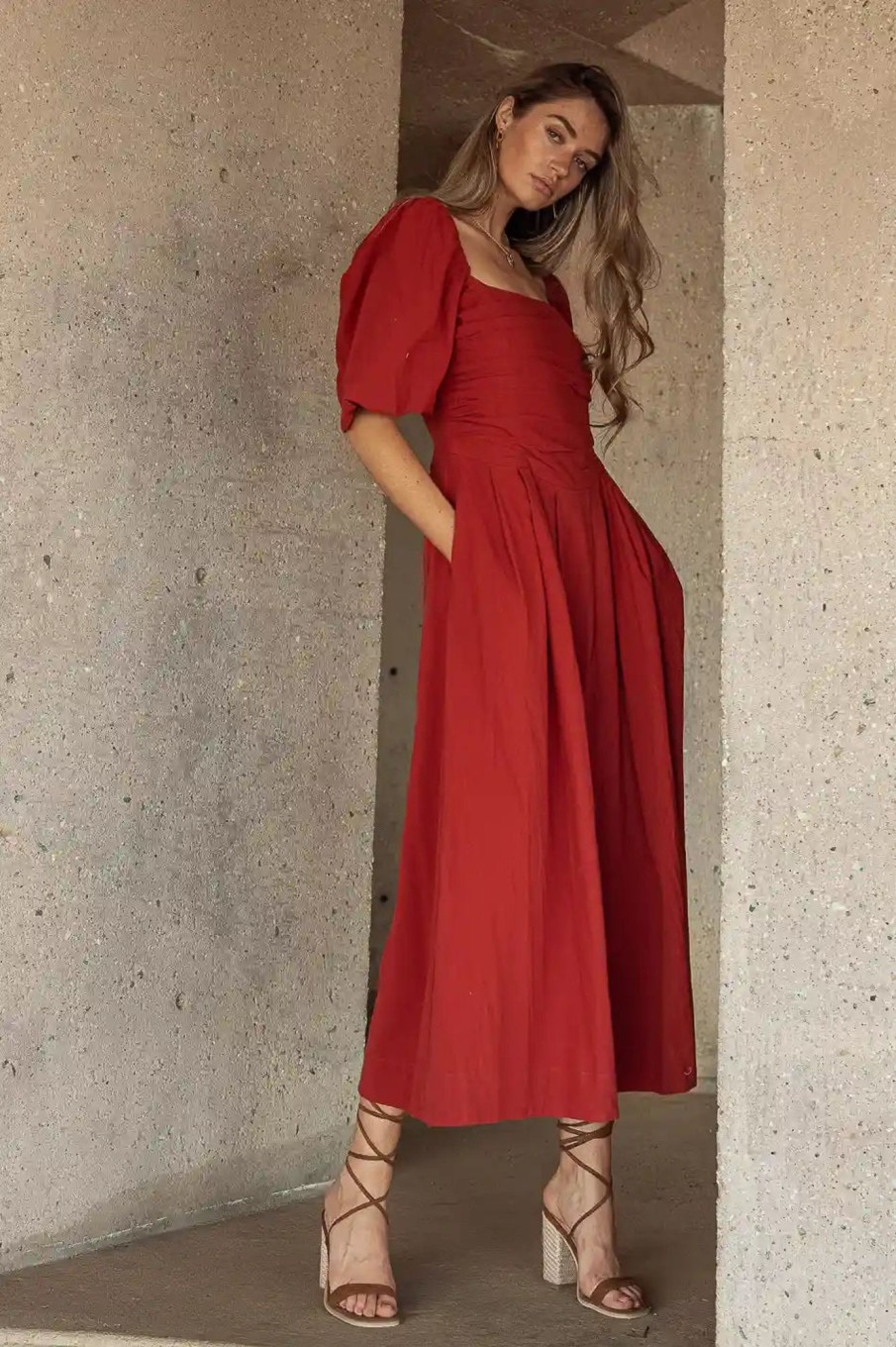 Clothing böhme | Loxley Midi Dress In Rust