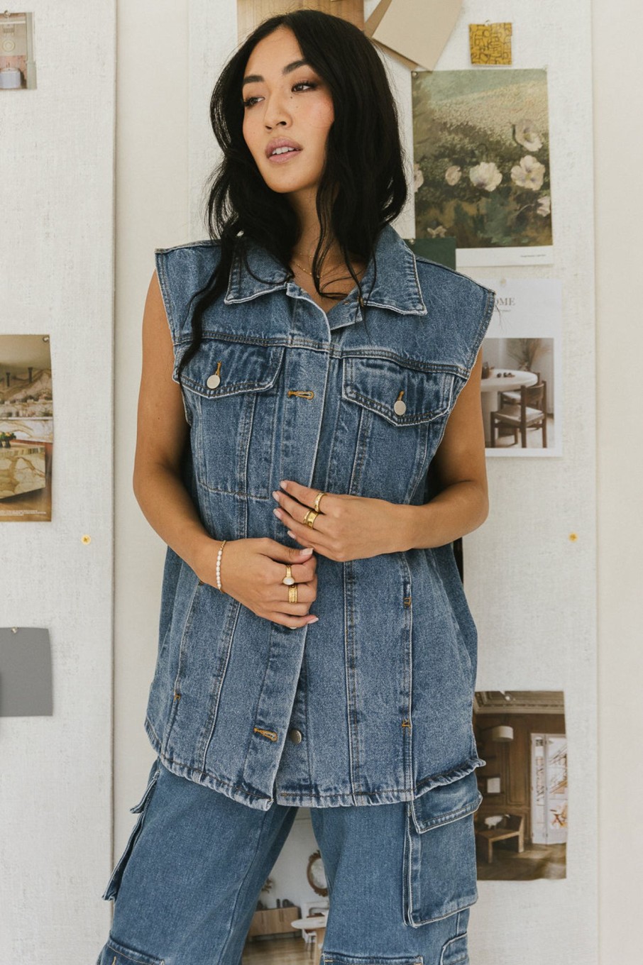 Clothing böhme | Taylor Denim Vest In Medium Wash