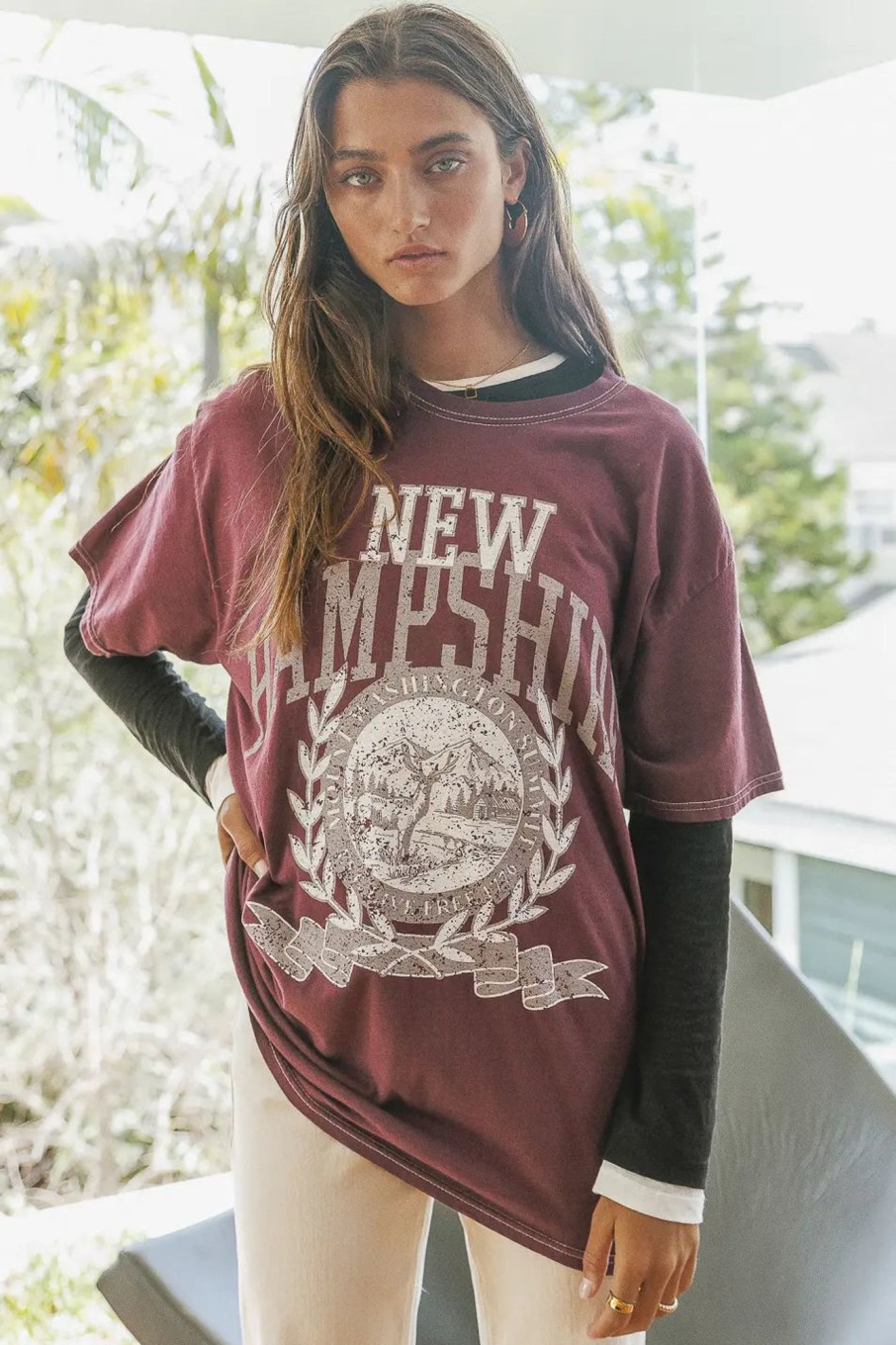 Clothing böhme | New Hampshire Graphic Tee Burgundy