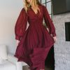 Clothing böhme | Brynlee Twist Front Dress Wine