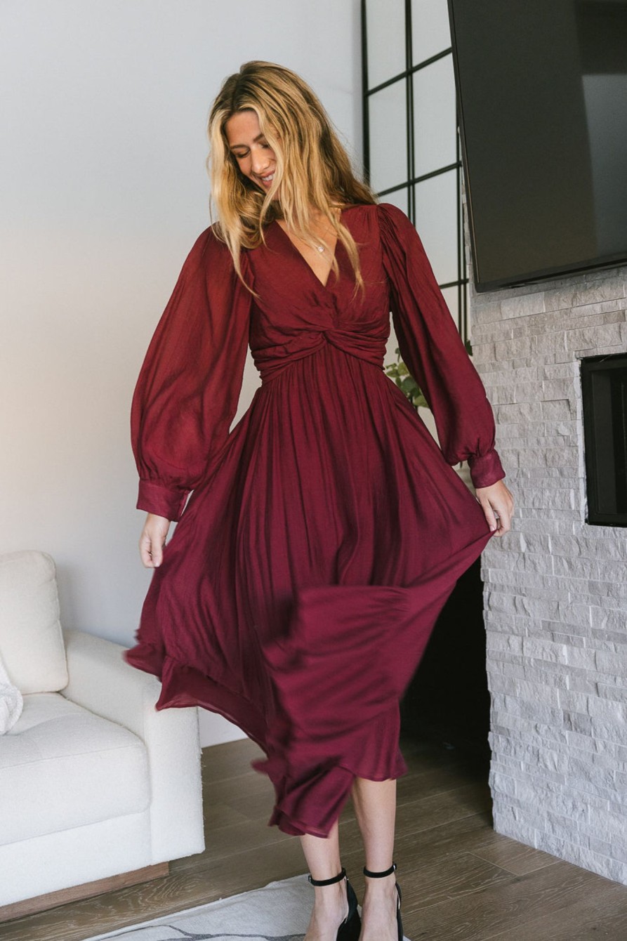 Clothing böhme | Brynlee Twist Front Dress Wine