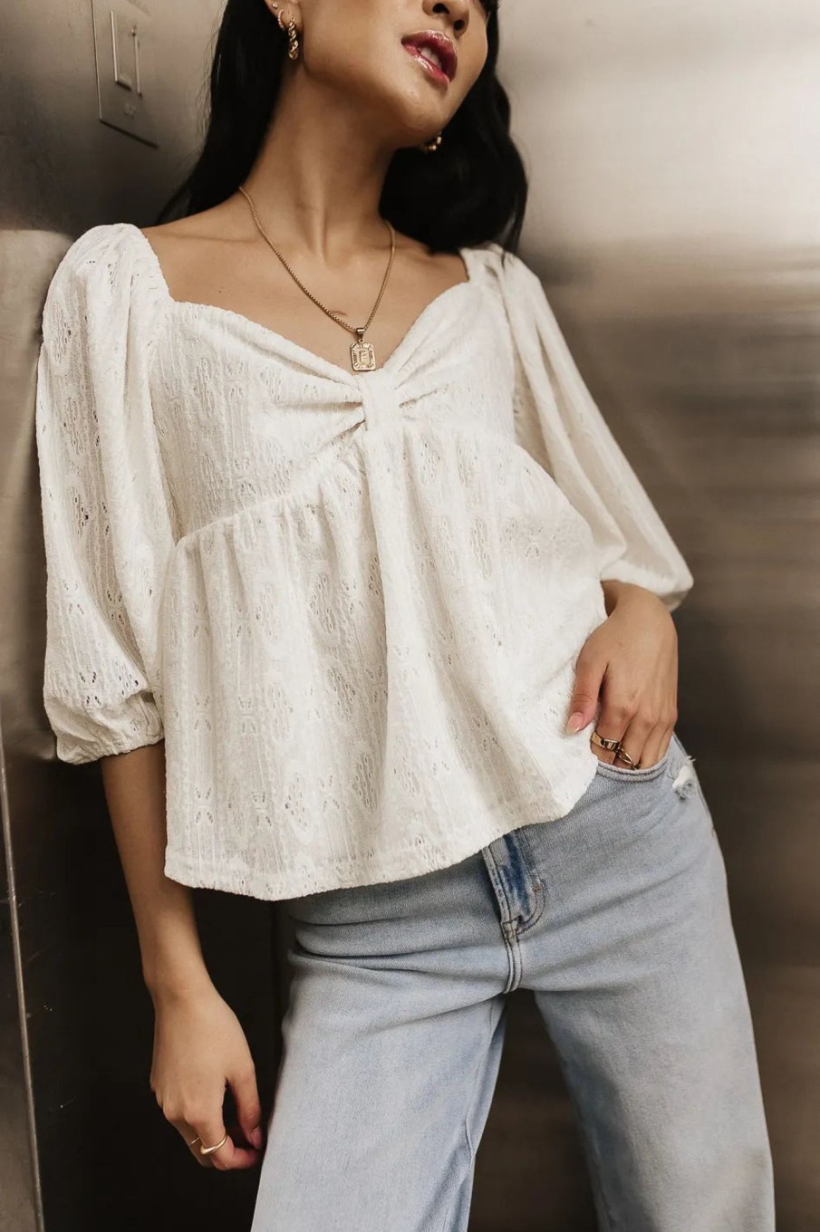 Clothing böhme | Kasey Babydoll Blouse In Ivory