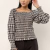 Clothing böhme | Devin Plaid Top In Cream