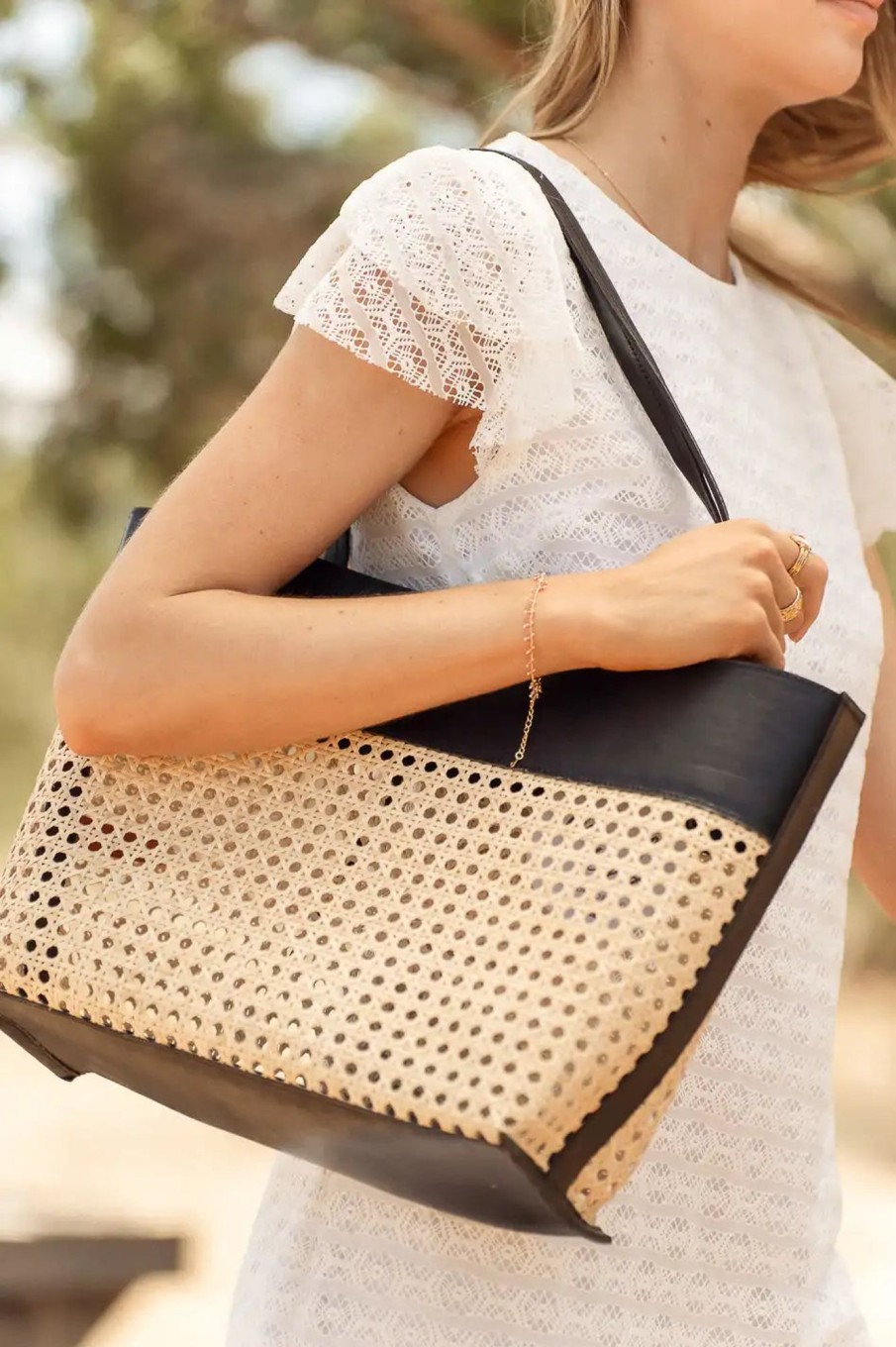 Accessories böhme | Ellie Wicker Tote In Black