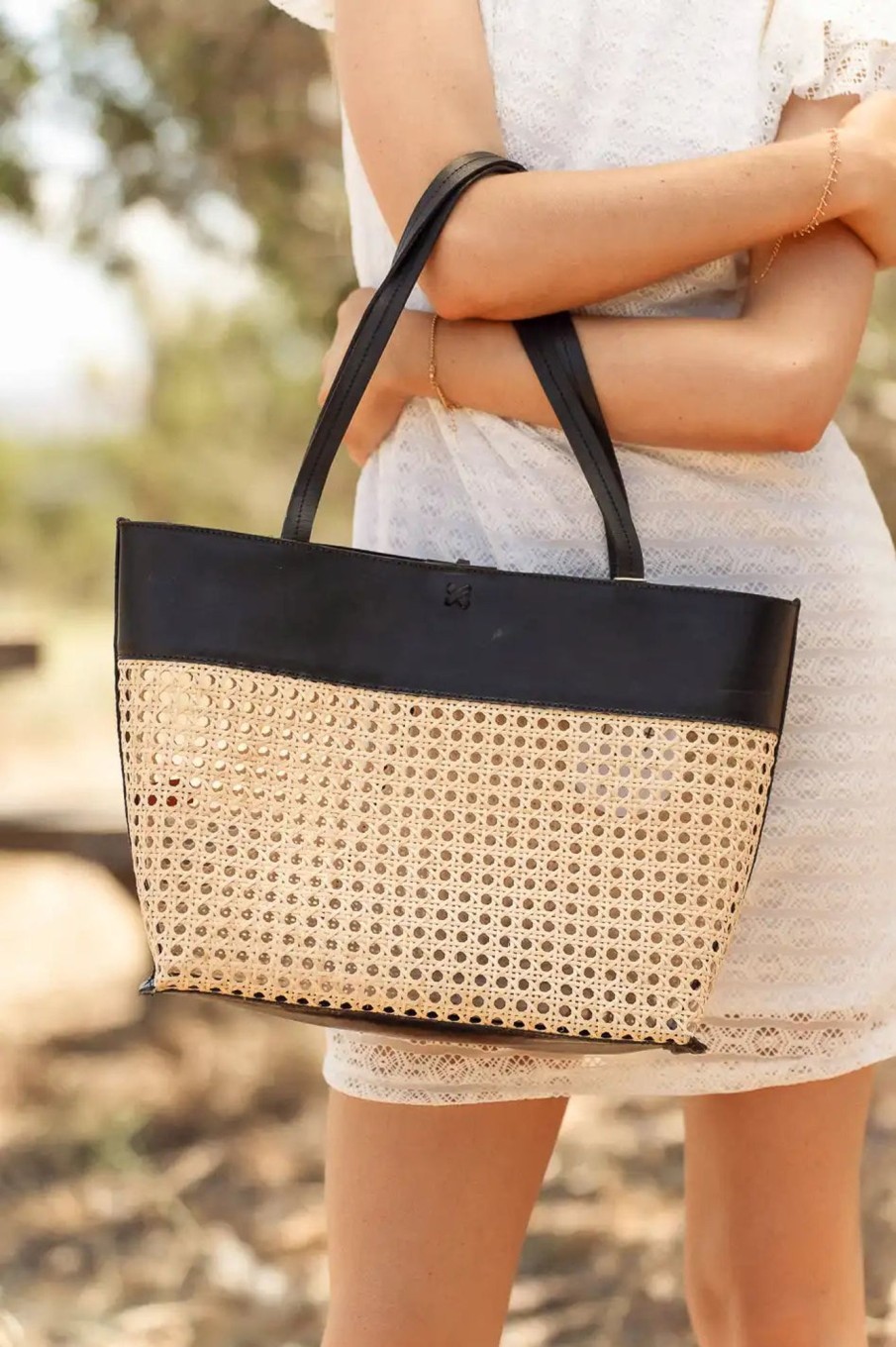 Accessories böhme | Ellie Wicker Tote In Black