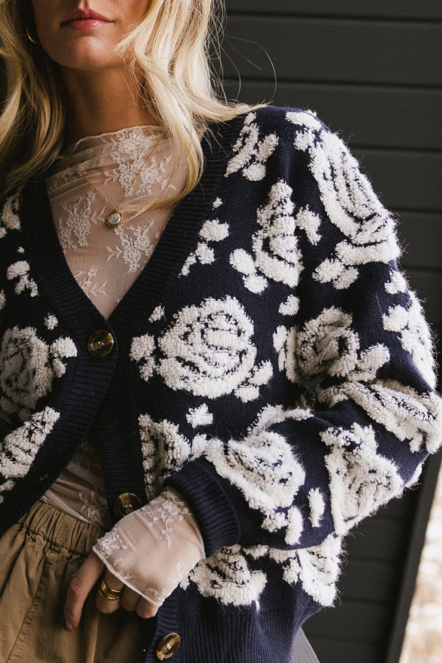 Clothing böhme | Clara Floral Cardigan Navy