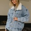 Clothing böhme | Sherpa Collar Denim Jacket Light Wash