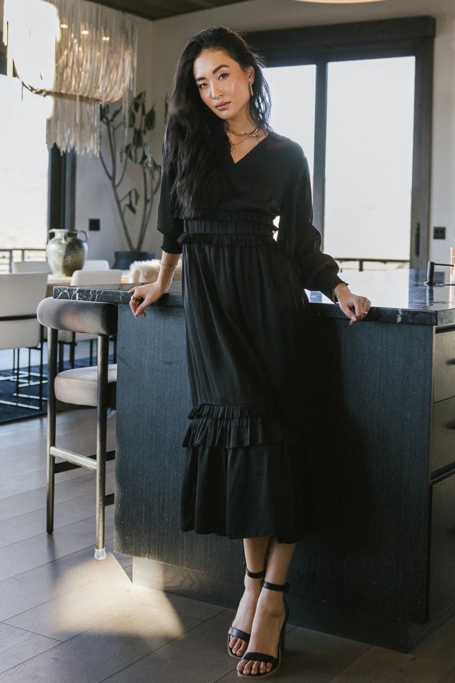 Clothing böhme | Willa Sleeved Ruffle Dress In Black