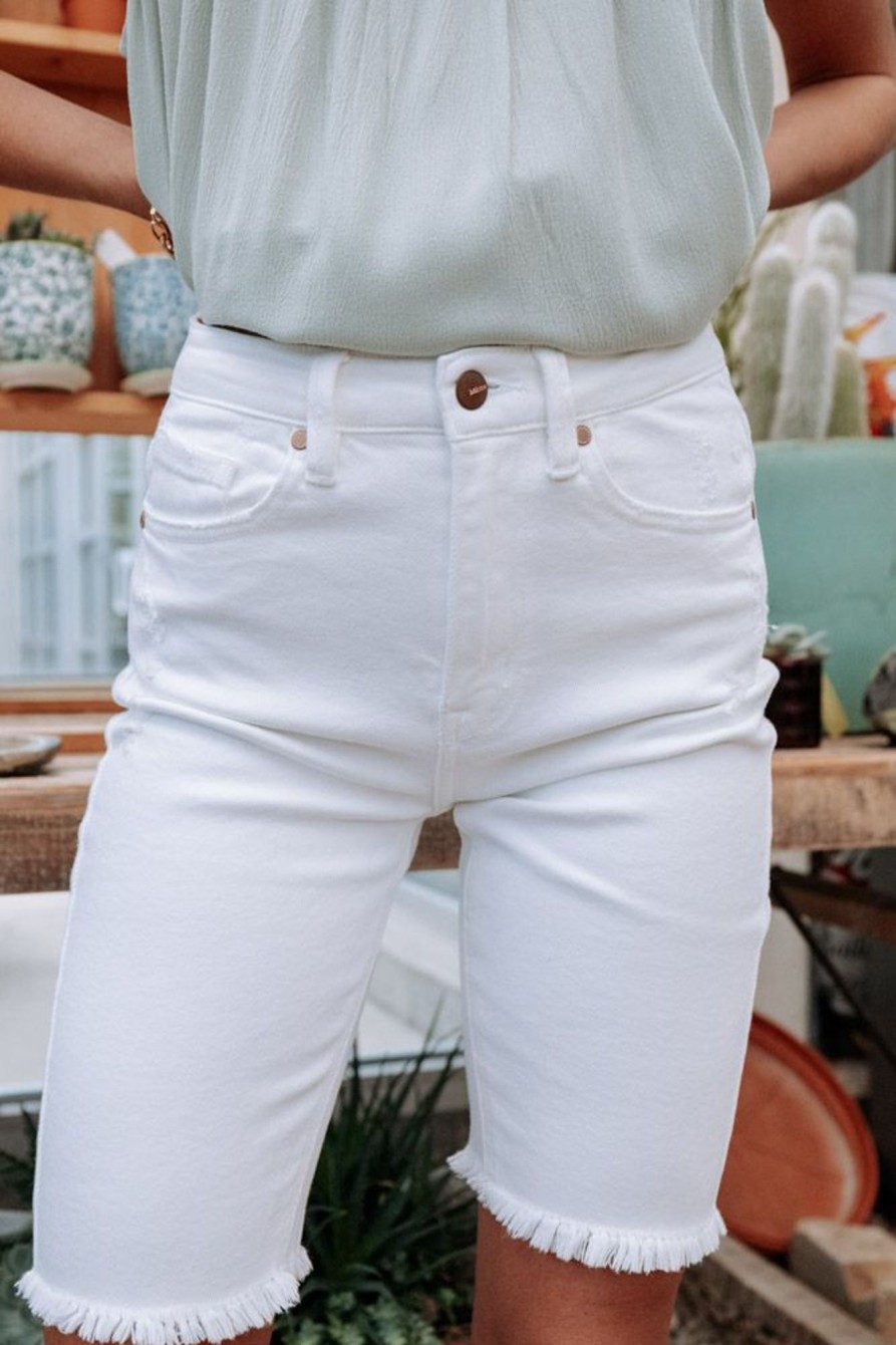 Clothing böhme | Whitney Denim Bermuda Shorts White