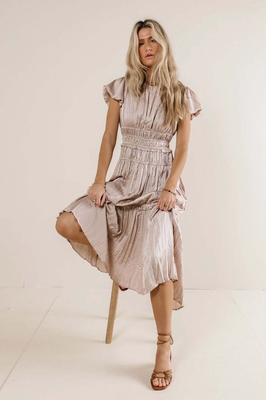 Clothing böhme | Julianne Pleated Dress In Mauve