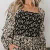 Clothing böhme | Vanessa Smocked Floral Dress Black