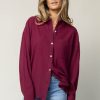 Clothing böhme | Larissa Button Up Blouse In Burgundy