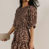 Clothing böhme | Maddie Smocked Floral Dress Brown