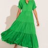 Clothing böhme | Amanda Tiered Dress In Kelly Green