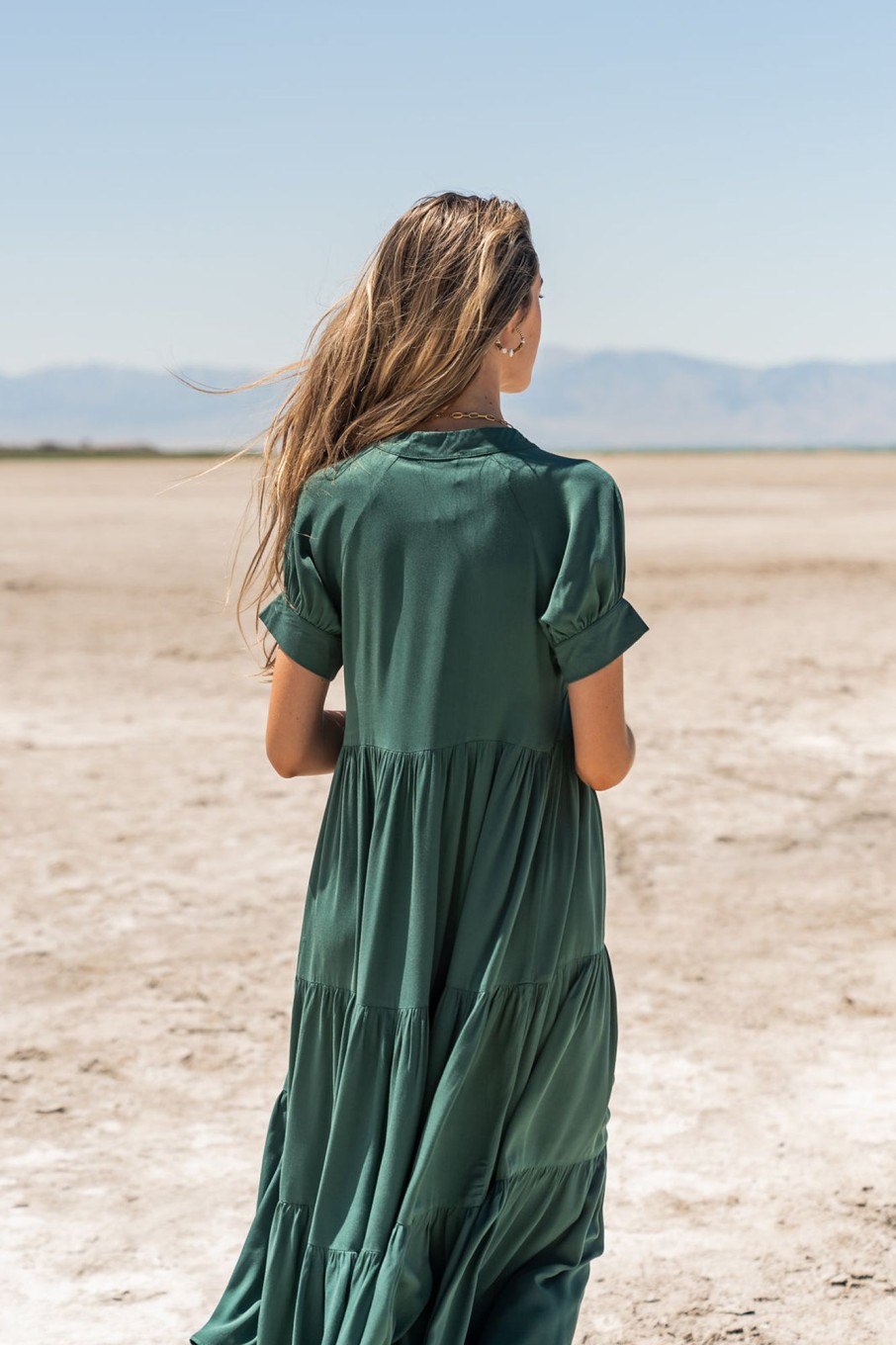 Clothing böhme | Amanda Tiered Dress In Emerald