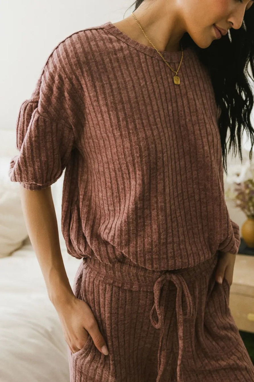 Clothing böhme | Keiko Ribbed Top In Mauve