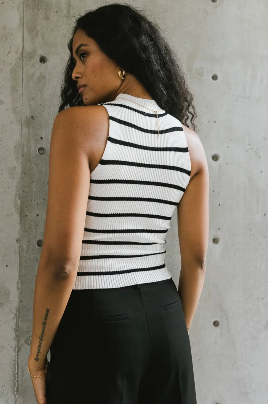 Clothing böhme | Monique Striped Tank In White