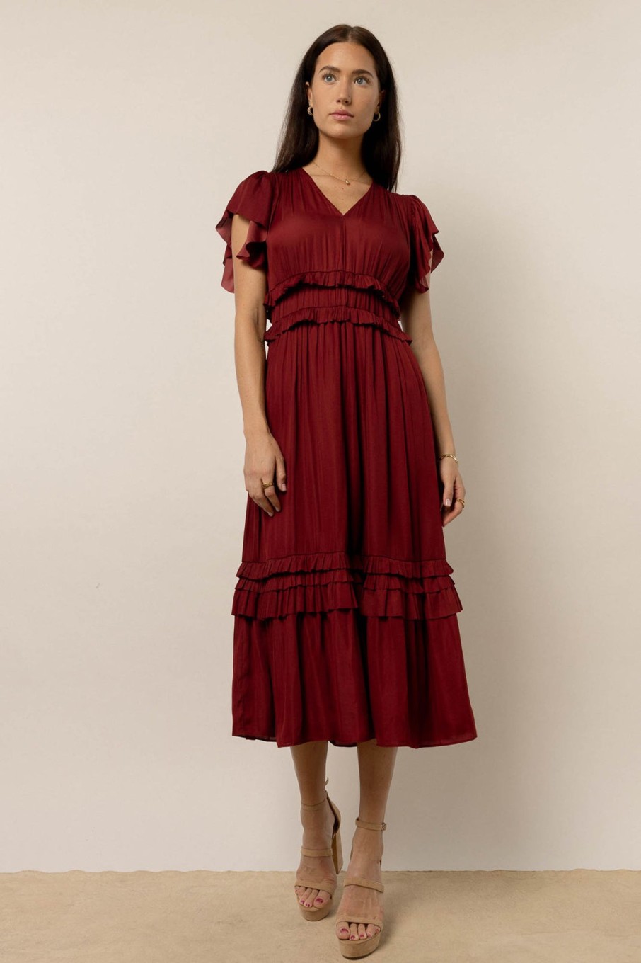 Clothing böhme | Willa Ruffle Dress In Brick