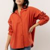 Clothing böhme | Kathryn Button Up Shirt In Tomato Red