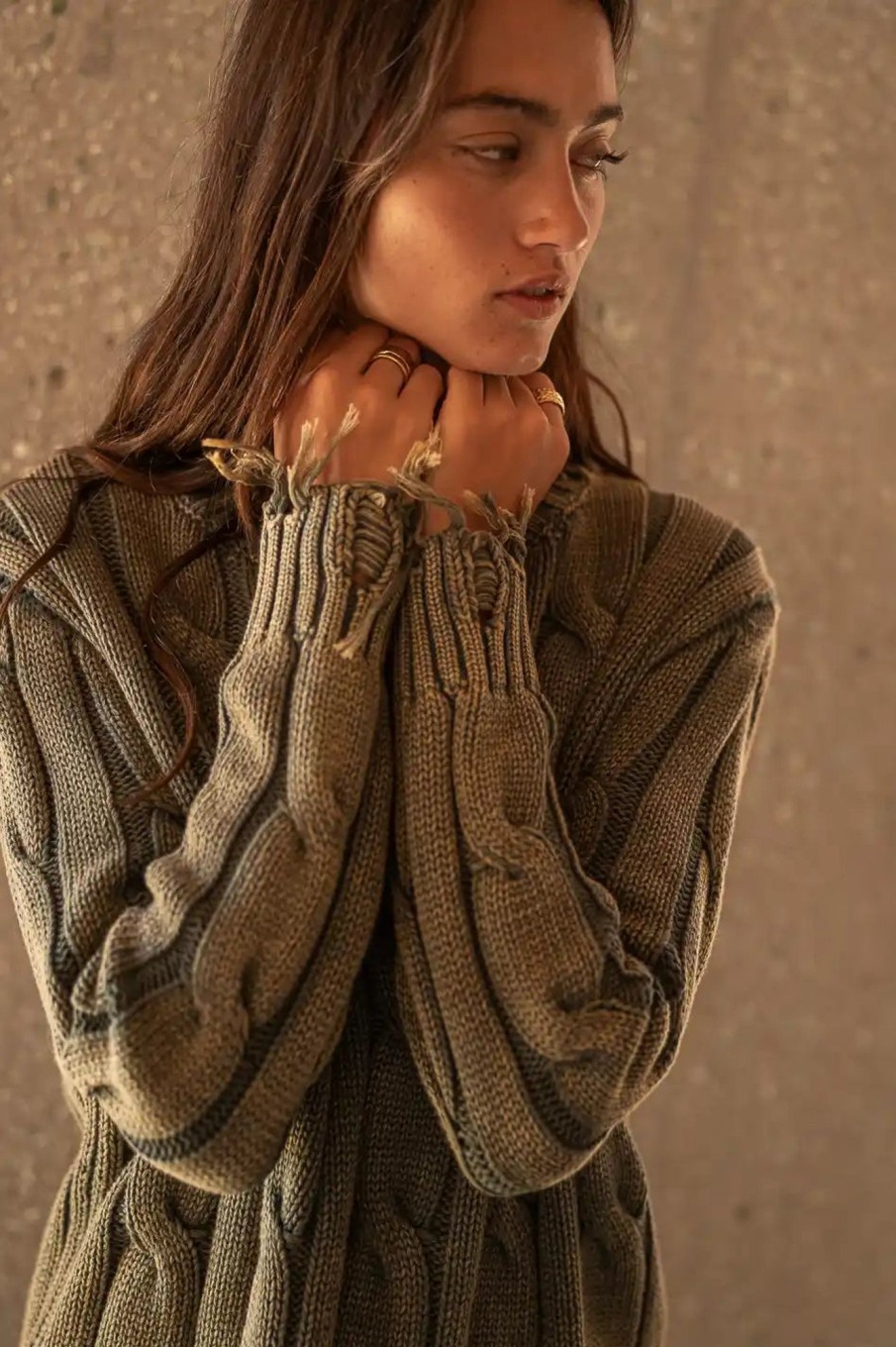 Clothing böhme | Mari Distressed Sweater In Green