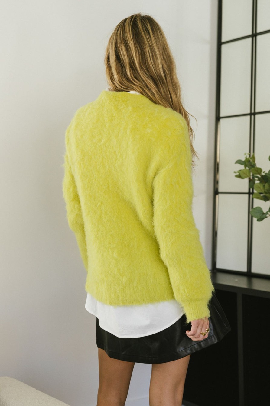 Clothing böhme | Miller Fuzzy Sweater In Chartreuse