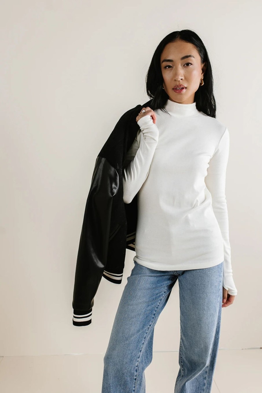 Clothing böhme | Alani Mock Neck Top In Ivory