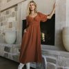 Clothing böhme | Addison Puff Sleeve Dress In Rust