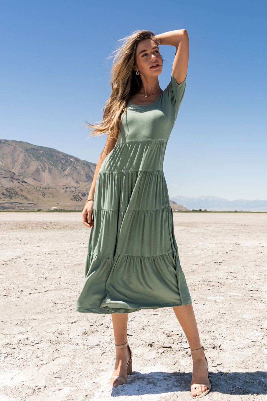 Clothing böhme | Mckayla Tiered Dress In Sage