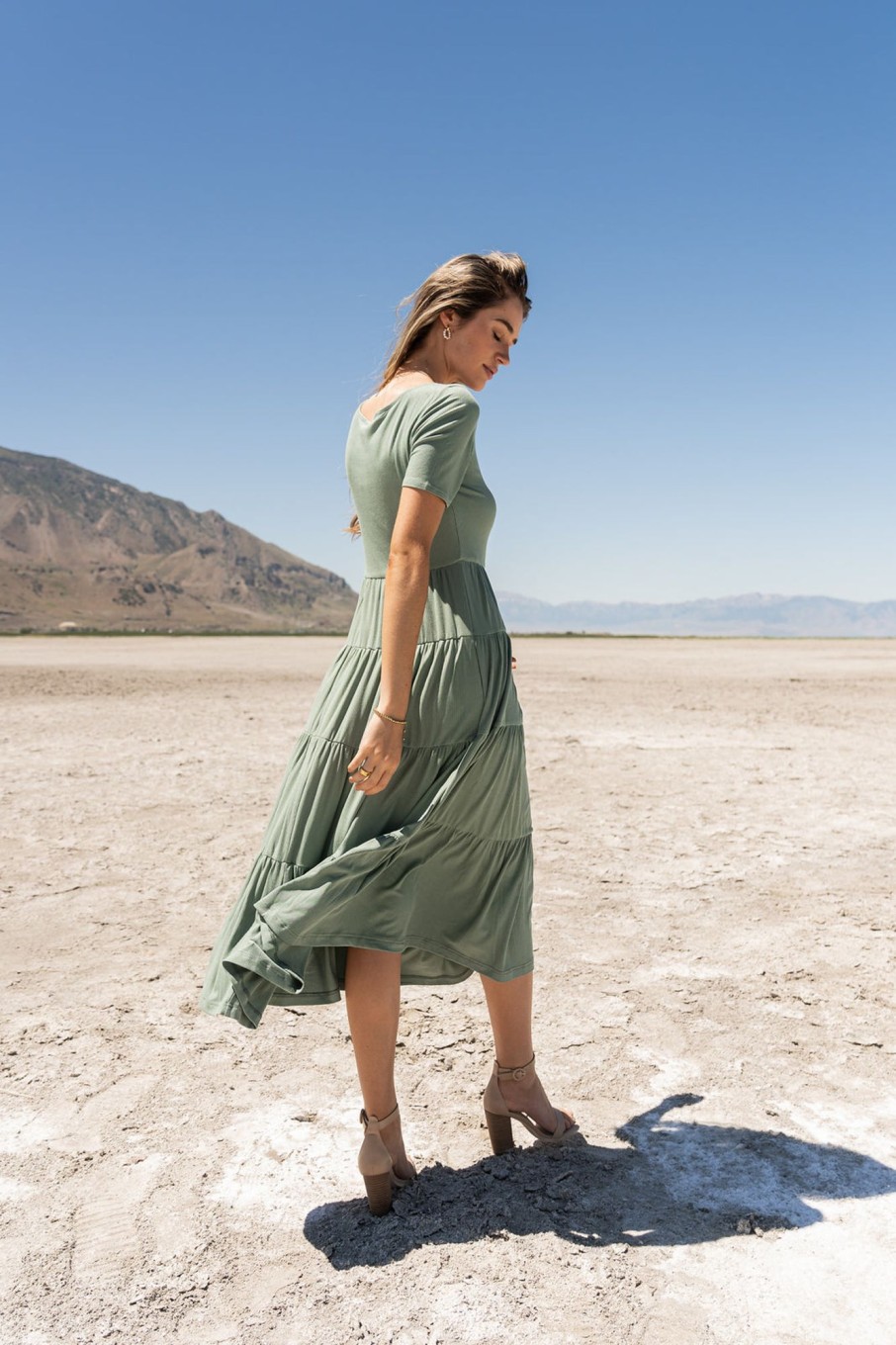 Clothing böhme | Mckayla Tiered Dress In Sage