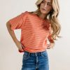 Clothing böhme | Evie Striped T-Shirt In Salmon