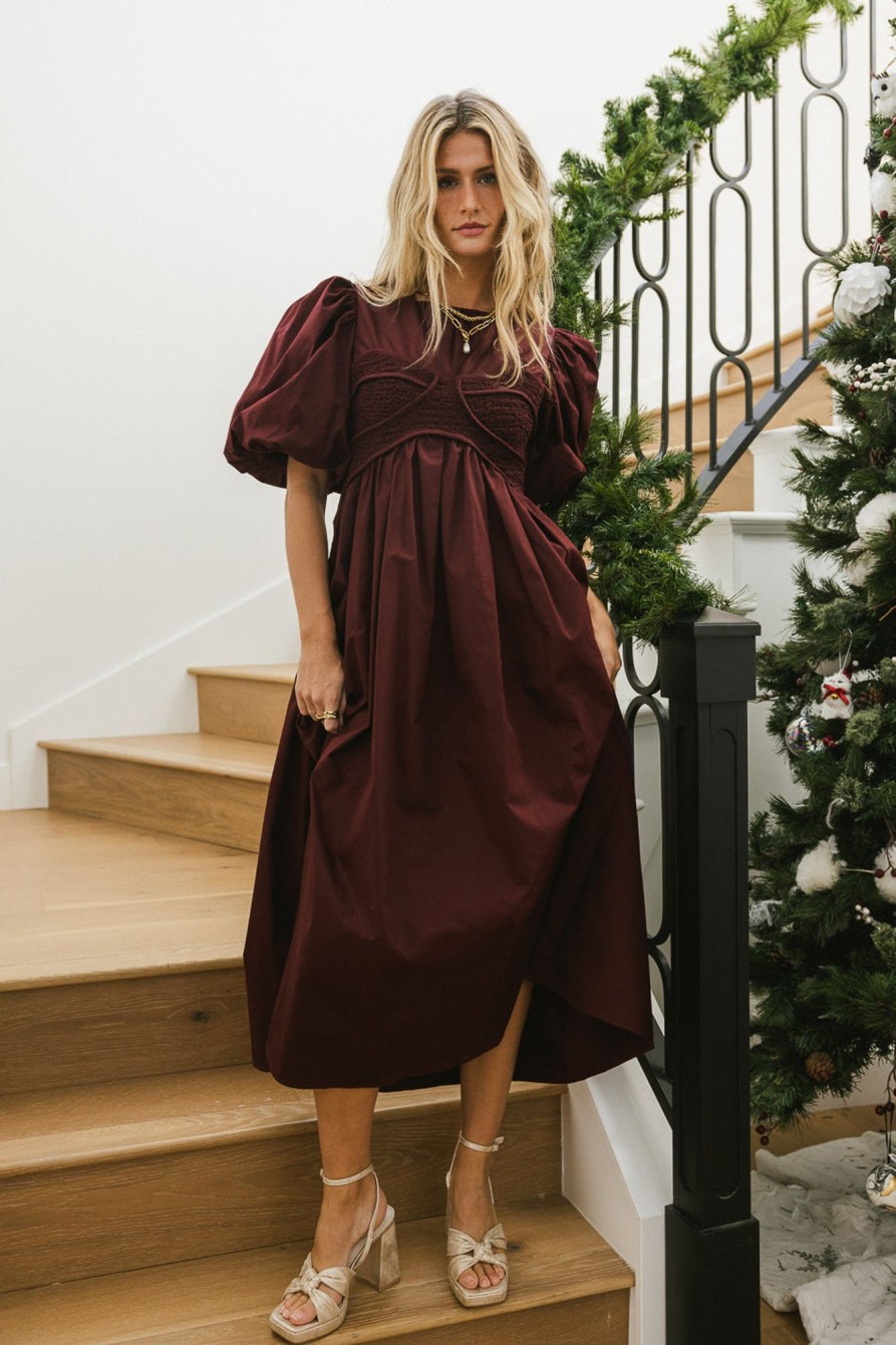 Clothing böhme | Claire Maxi Dress In Burgundy