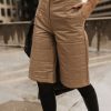 Clothing böhme | Quilted Vegan Leather Bermuda Shorts Tan