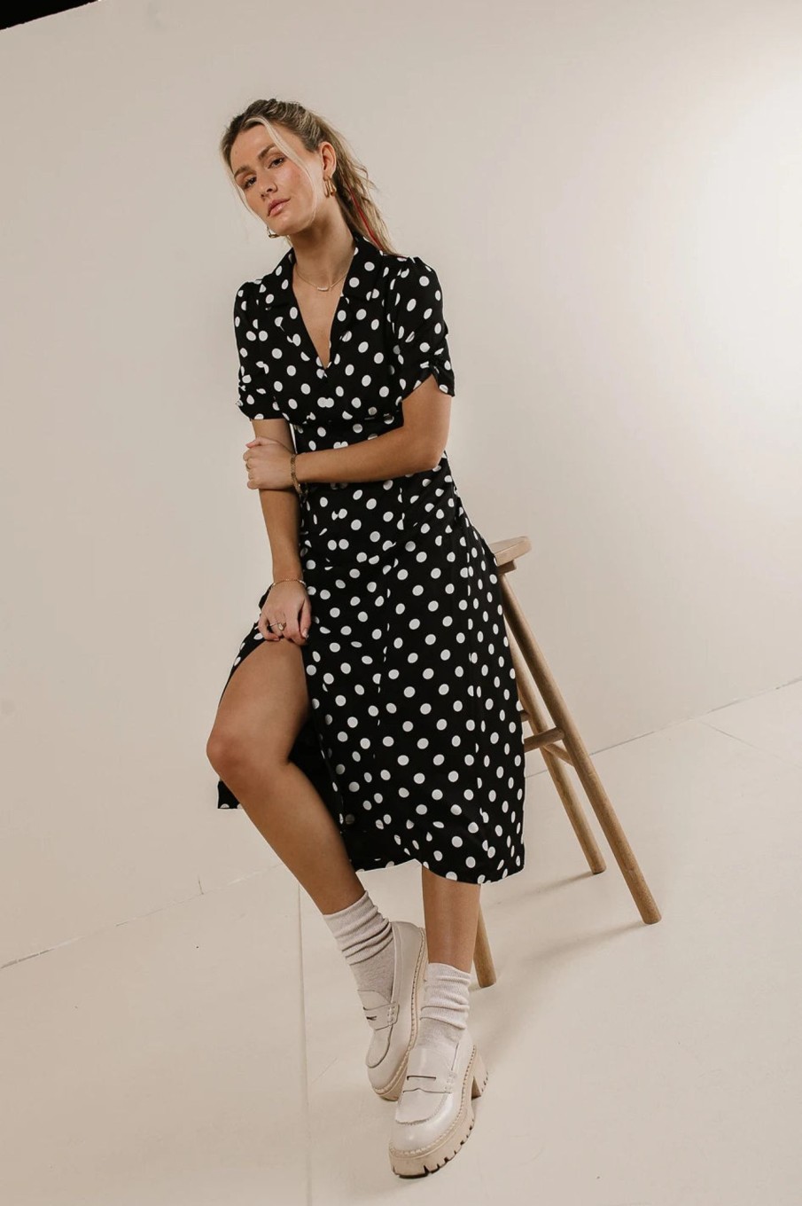 Clothing böhme | Vikki Polka Dot Dress Black