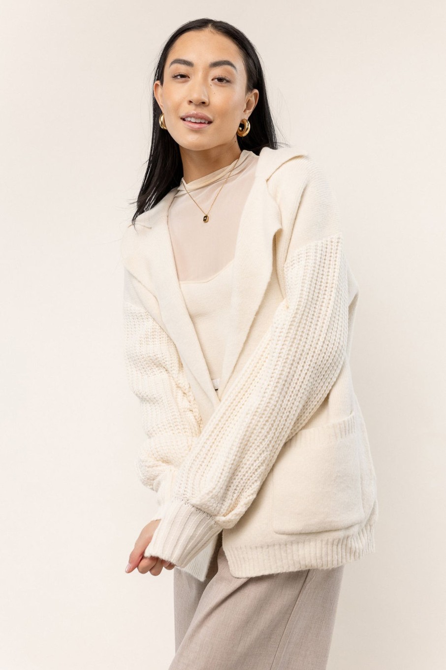 Clothing böhme | Siv Open Front Cardigan Oatmeal