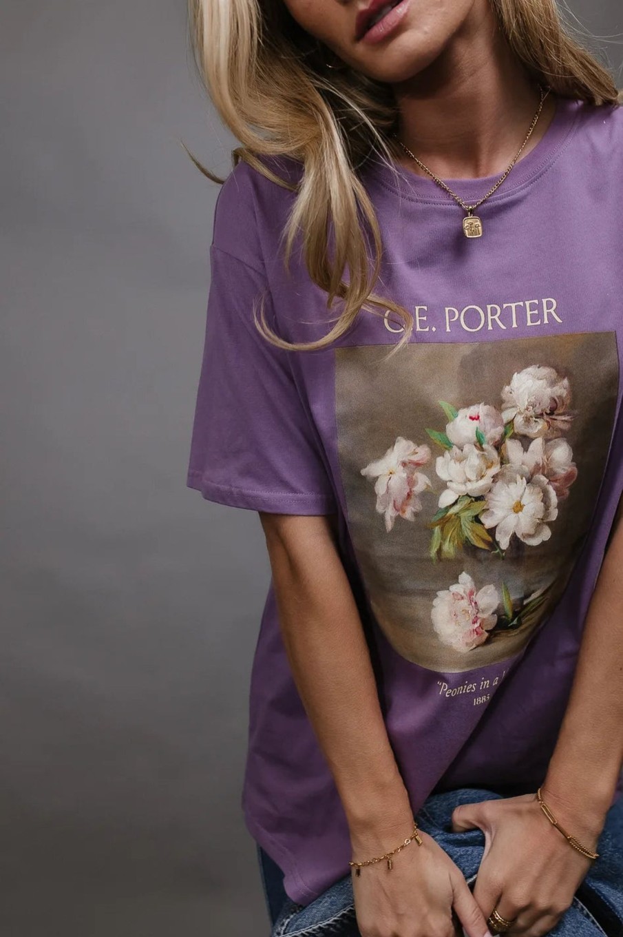 Clothing böhme | Peonies In A Vase Graphic Tee Purple