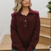 Clothing böhme | Diana Collared Sweater Burgundy