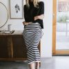 Clothing böhme | Lily Striped Knit Skirt White