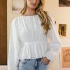 Clothing böhme | Charlee Pleated Blouse In Cream