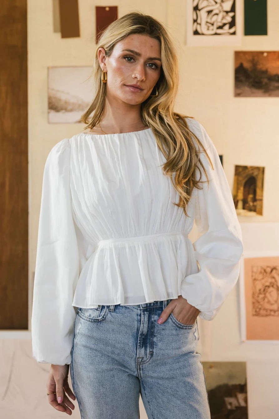 Clothing böhme | Charlee Pleated Blouse In Cream