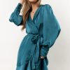 Clothing böhme | Ariella Satin Mini Dress Teal