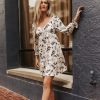 Clothing böhme | Carson Floral Mini Dress Ivory