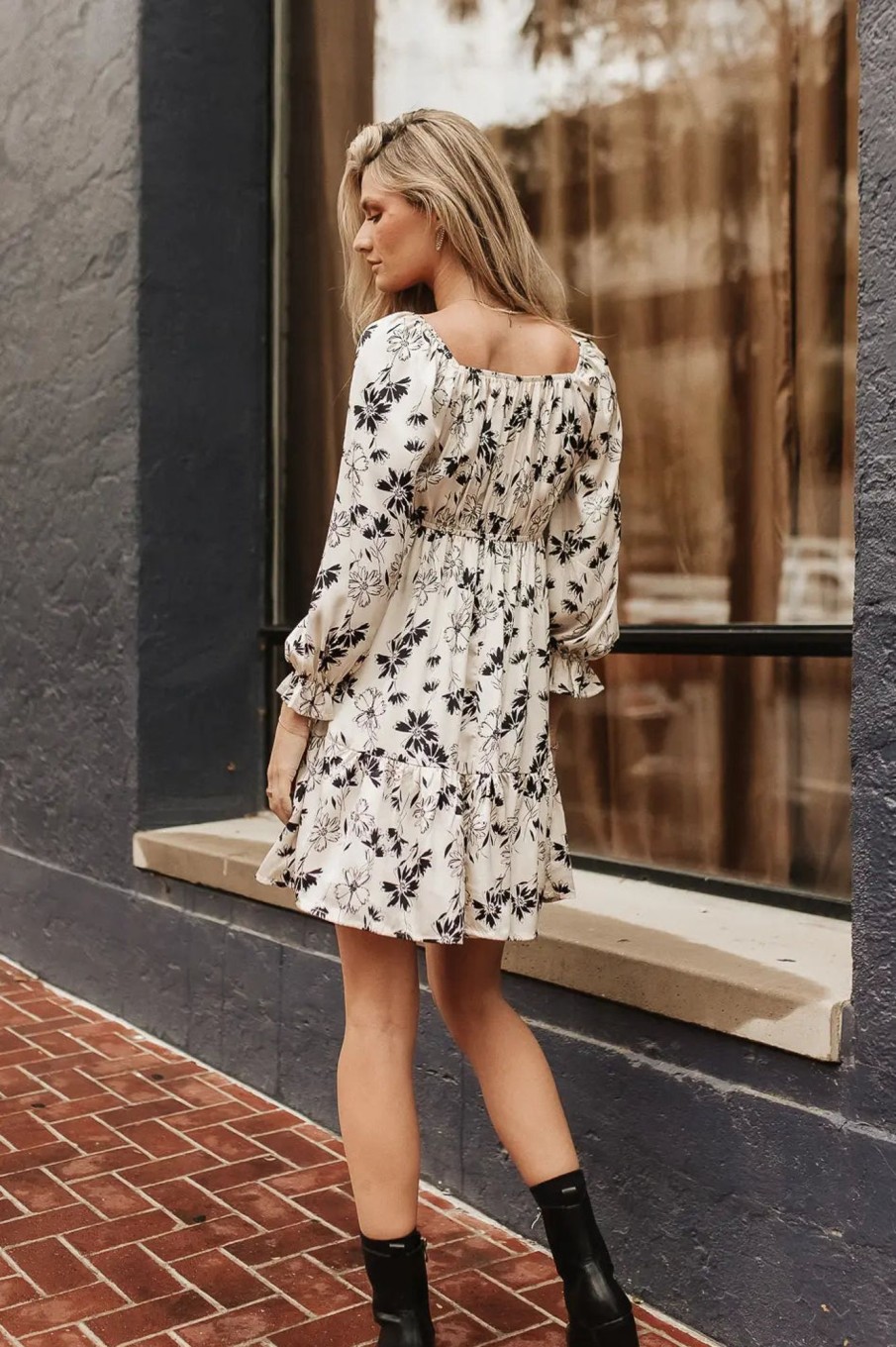 Clothing böhme | Carson Floral Mini Dress Ivory