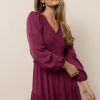 Clothing böhme | Smocked Tiered Midi Dress In Fuchsia