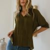 Clothing böhme | Killian Pleated Blouse In Olive