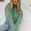 Clothing böhme | Amy Braided Cable Knit Sweater In Green