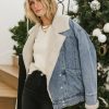 Clothing böhme | Blanknyc Brooklyn Baby Denim Sherpa Jacket Light Wash