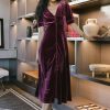 Clothing böhme | Lia Velvet Dress In Wine