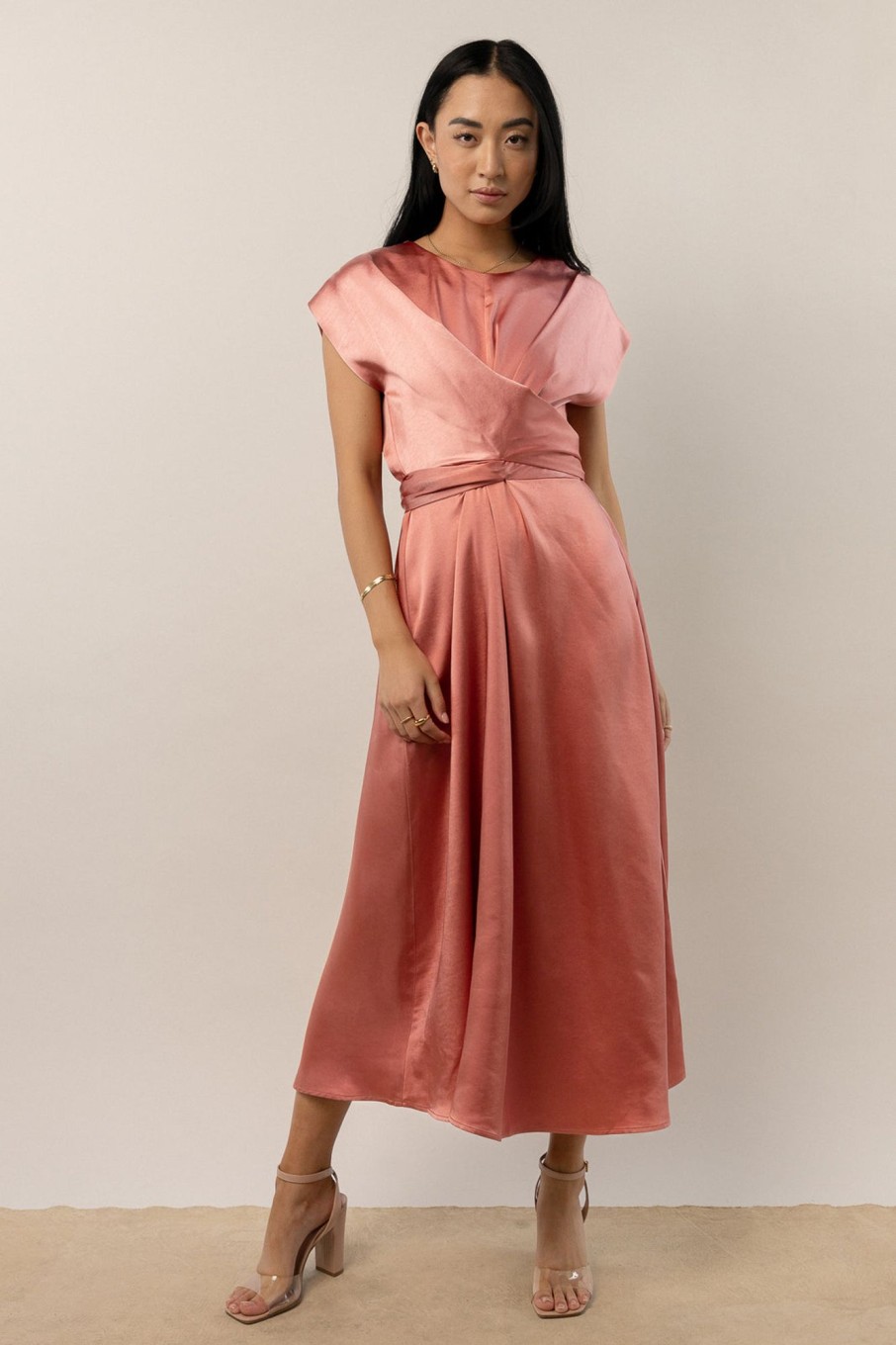 Clothing böhme | Rosalind Midi Dress In Rose