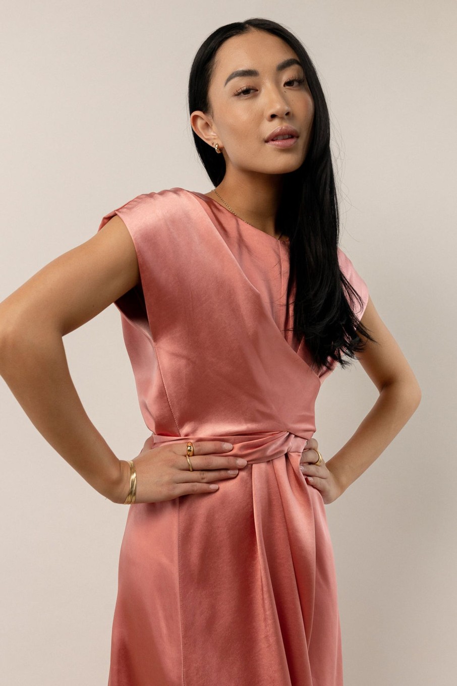 Clothing böhme | Rosalind Midi Dress In Rose