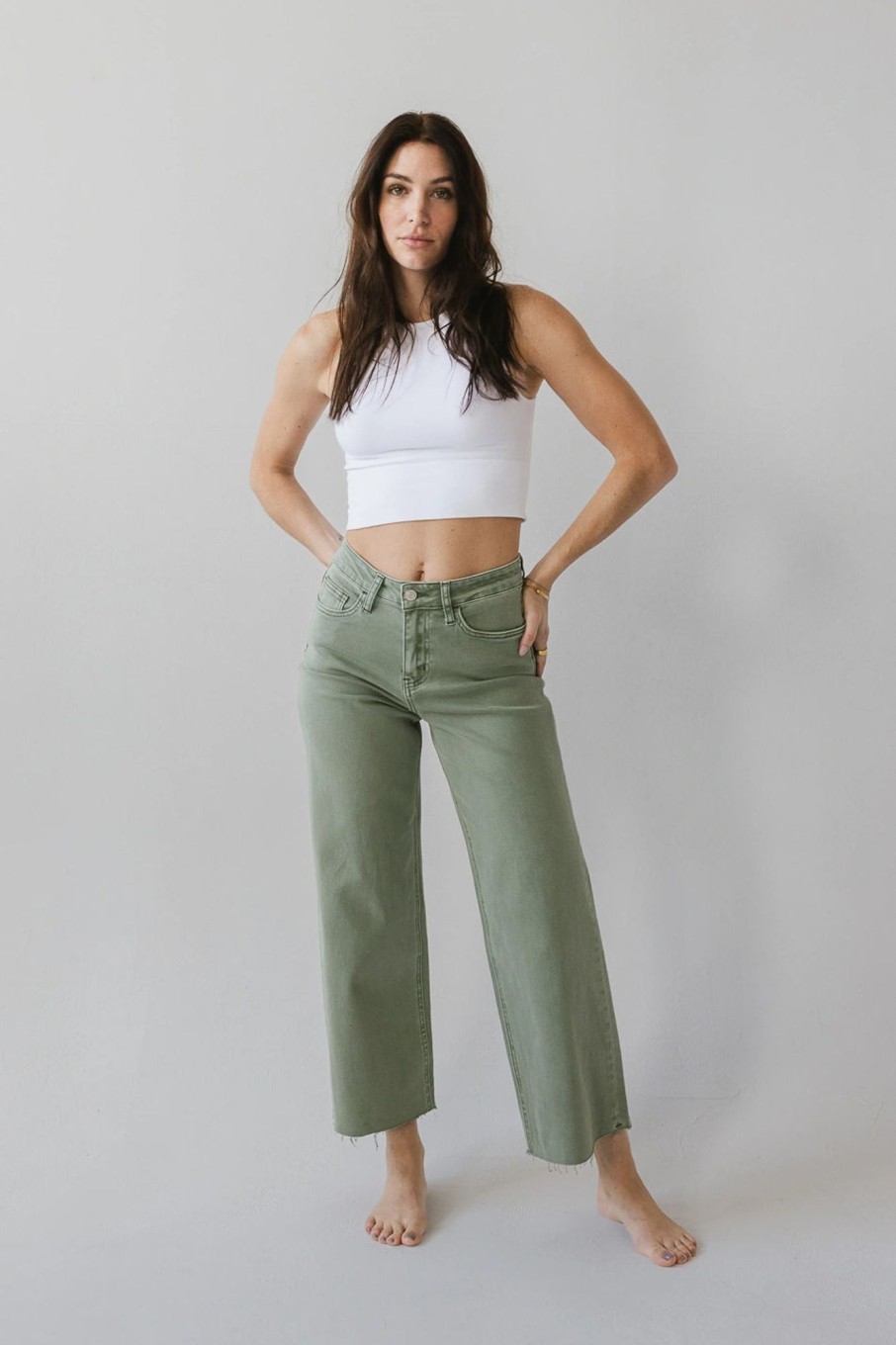 Clothing böhme | Gemma Wide Leg Jeans Olive